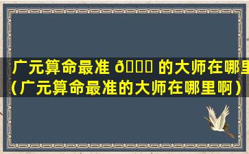 广元算命最准 🐝 的大师在哪里（广元算命最准的大师在哪里啊）